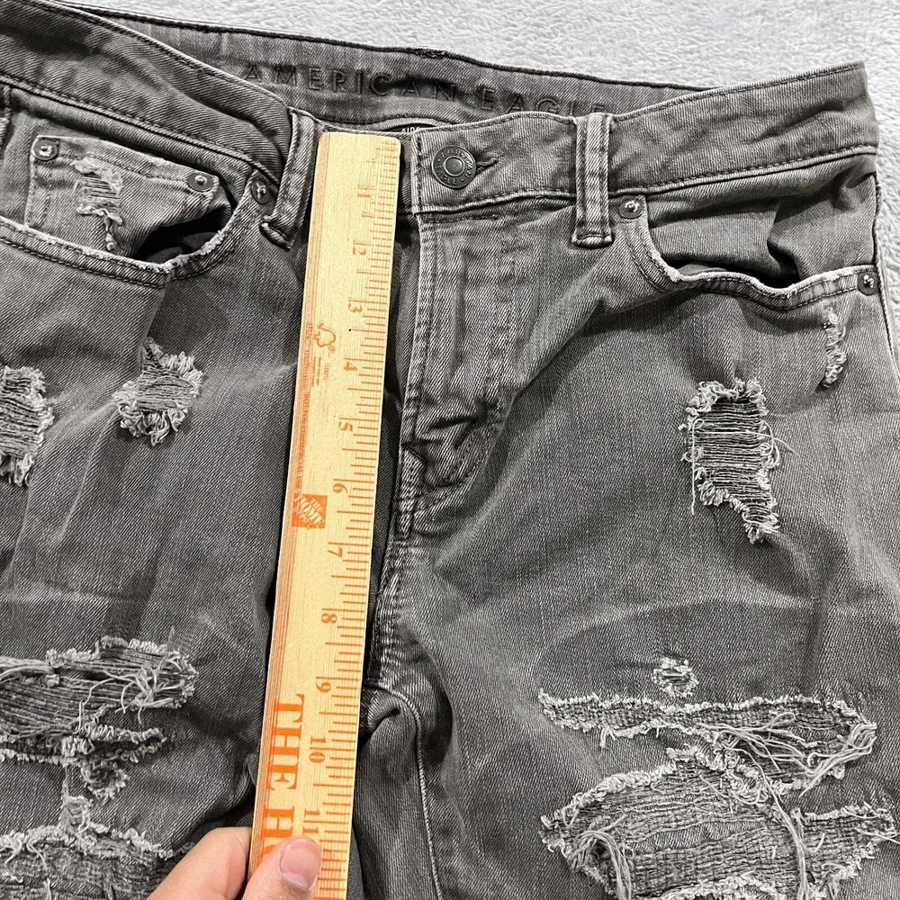 American Eagle Athletic Skinny Airflex Jeans Men's 30x30*  Distressed Gray Denim
